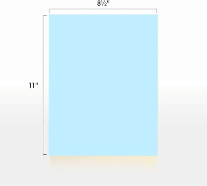 Colored Copy Paper, 20 LB (75 GSM) 8.5 X 11, 500 Sheets (Blue)