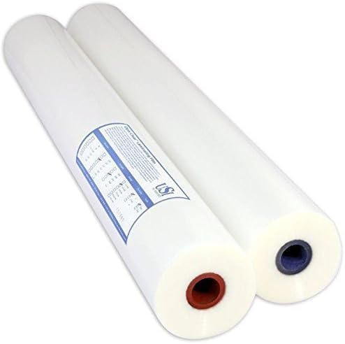 USI Premium Thermal Low-Temp EVA Roll Laminating Film, 1 Inch Core, 1.3 Mil, 25 Inches x 500 Feet, Clear, Gloss Finish, 2-Pack