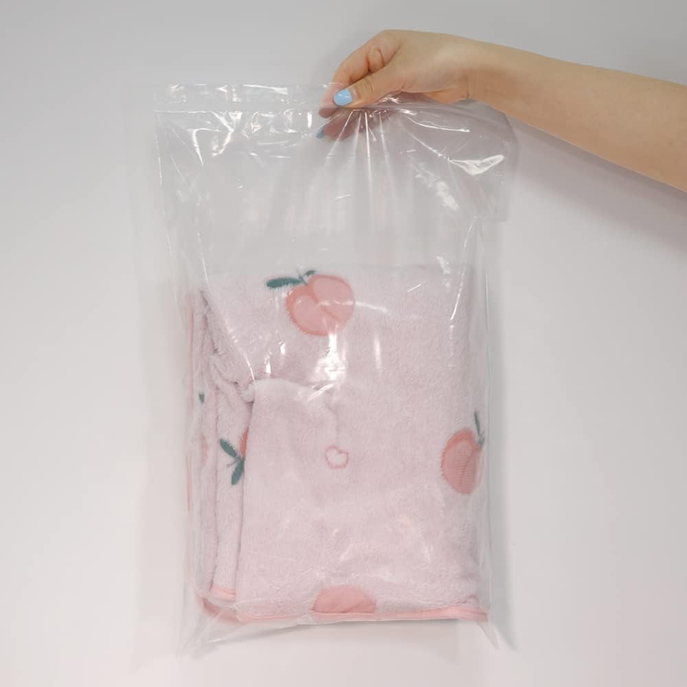 iMailer - 100 Count - 12" x 18" Large Zip Bags - Clear Reclosable Zip Plastic Poly Bags for Storage, Clothing, T-Shirts, Pants