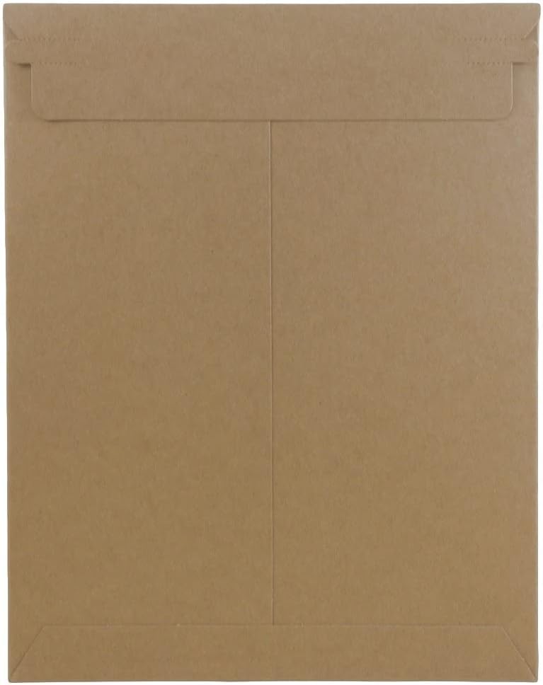 JAM PAPER Stay-Flat Photo Mailer Envelopes with Peel & Seal Closure - 9 x 11 1/2 - Brown Kraft - 6 Rigid Mailers/Pack