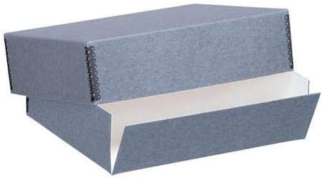 Lineco 9.5" x12.5" Archival Print Storage Box, Holds 9" x 12" items, Drop Front Design, 3" Deep, Exterior Color: Blue/Gray Custom LIN-733-0009