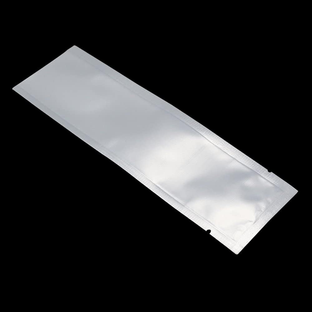 PABCK 500 Pcs 2.1x7.08 inch (Inside Size 1.77x6.69 inch) Clear Front Vacuum Heat Sealable Pure Mylar Foil Bag for Travel Sampling Packaging Food Storage Aluminum Foil Candy Coffee Powder Package