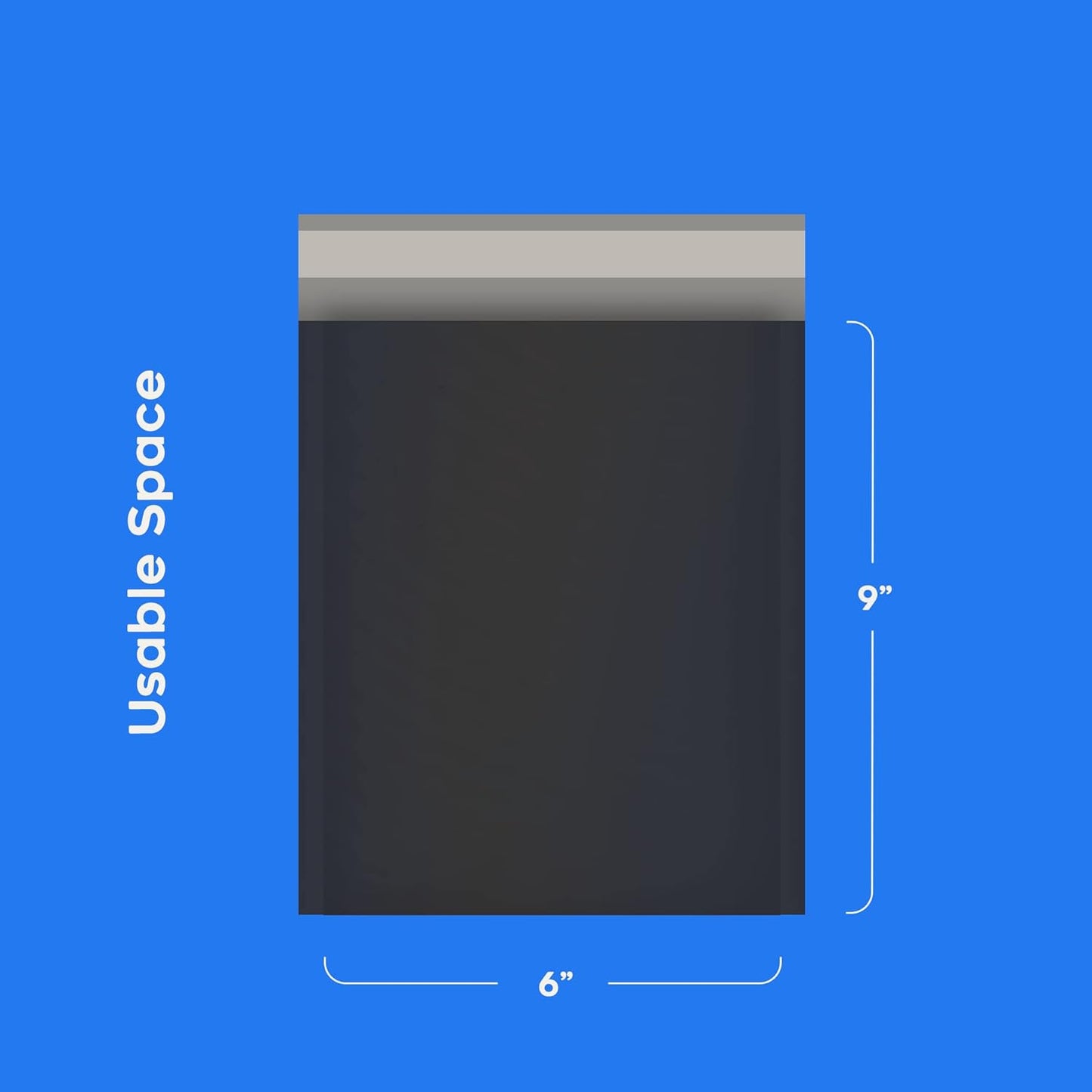 The Boxery Colored Poly Bubble Mailers (#0 6x10'', Black)