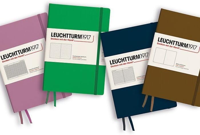 LEUCHTTURM1917 - Notebook Hardcover Medium A5-251 Numbered Pages for Writing and Journaling - Thinking Ahead (Plain Paper, Spring Leaf)