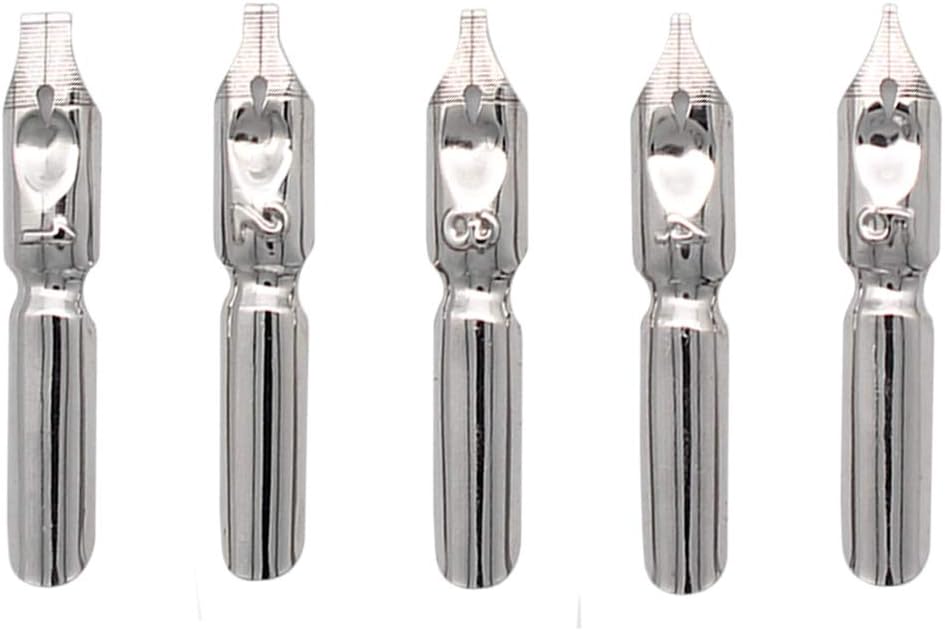Gullor Quill Handcraft Feather Dip Pen Stem Metal Nib Pen Writing Quill with 5 Extra Nibs, Style B