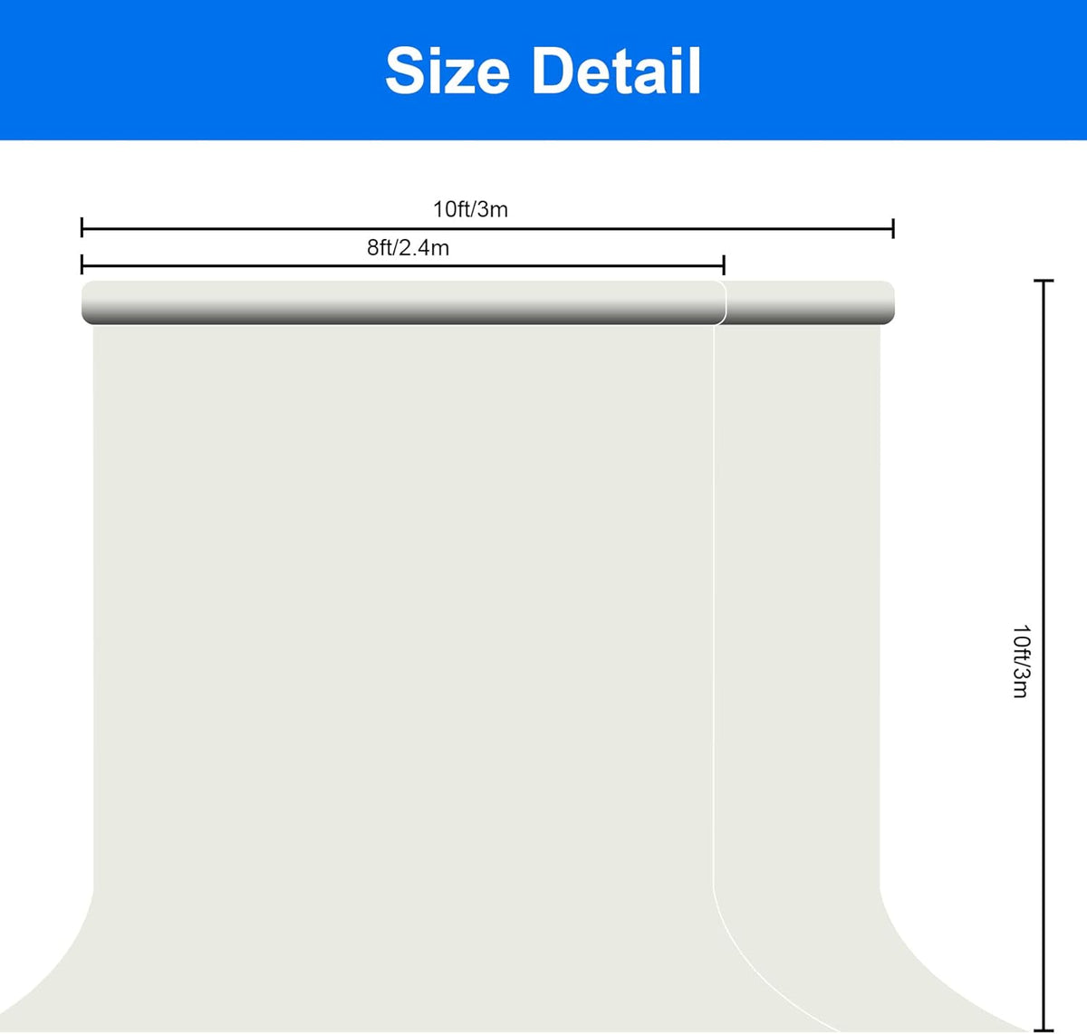 Joccun 8X10FT Ivory Backdrop Background for Photography,Polyester Backdrop Curtain Background Screen for Photography,Photoshoot,Video Recording,Studio(8X10ft,Ivory)