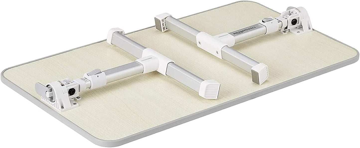 Amazon Basics Adjustable Tray Table Lap Desk Fits up to 17-Inch Laptop, Large, 13"x24", Cream