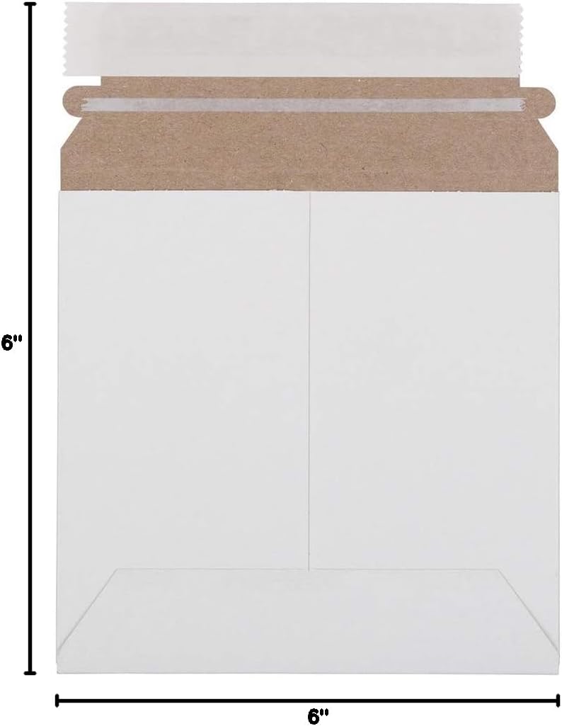 JAM Paper Recycled Photo Mailer Envelopes - 6" x 6" - White - 6/pack