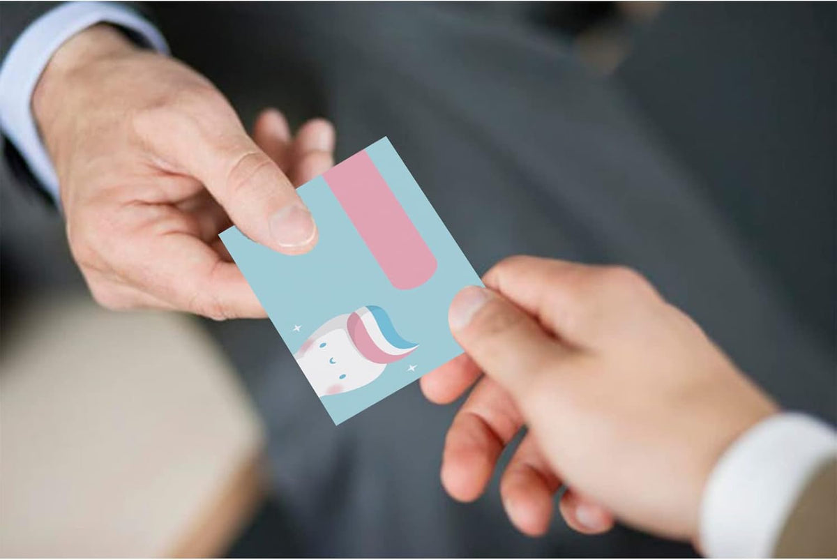 Custom Business Cards Personalized Business Cards for Small Business 300gsm Matte Paper Front & Back Sides Printed 3.5" x 2" - Dentist Tooth Care Template