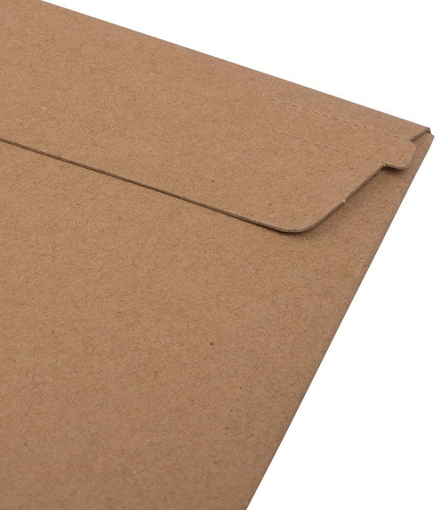 JAM PAPER Stay-Flat Photo Mailer Envelopes with Peel & Seal Closure - 17 x 21 - Brown Kraft - 6 Rigid Mailers/Pack