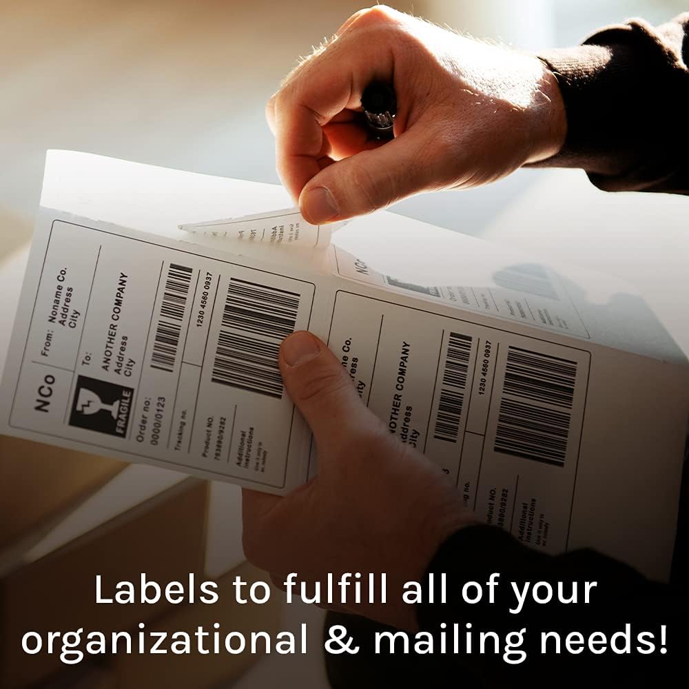 Premium Label Supply White Sticker Address Labels – 2" x 4" – Laser/Inkjet Compatible – (10 per Sheet), 100 Sheets – 1,000 Total Adhesive Labels
