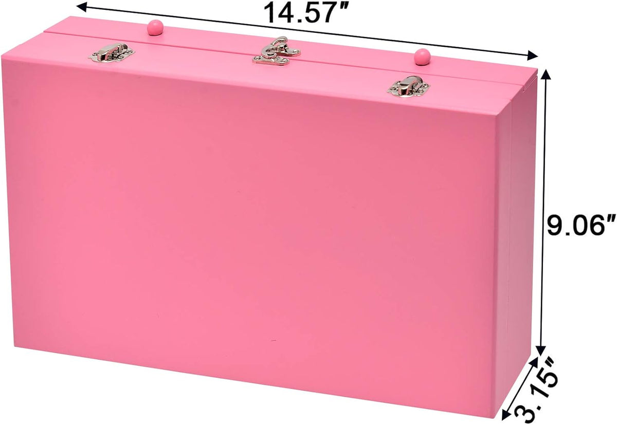 Sunnyglade 145 Piece Deluxe Art Set, Wooden Art Box & Drawing Kit with Crayons, Oil Pastels, Colored Pencils, Watercolor Cakes, Sketch Pencils, Paint Brush, Sharpener, Eraser, Color Chart (Pink)