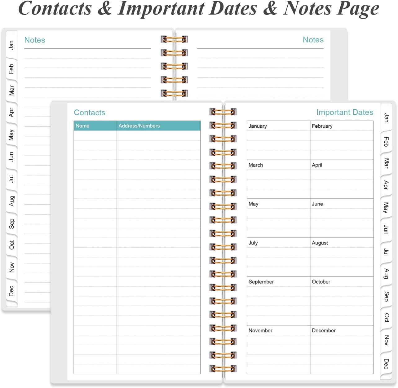 2026 Pocket Planner/Calendar - 2026 Planner from January 2026 - December 2026, Planner 2026 with 12 Tabs, Twin-Wire Binding, Inner Pocket, 3.75" x 6.75", Flower-A