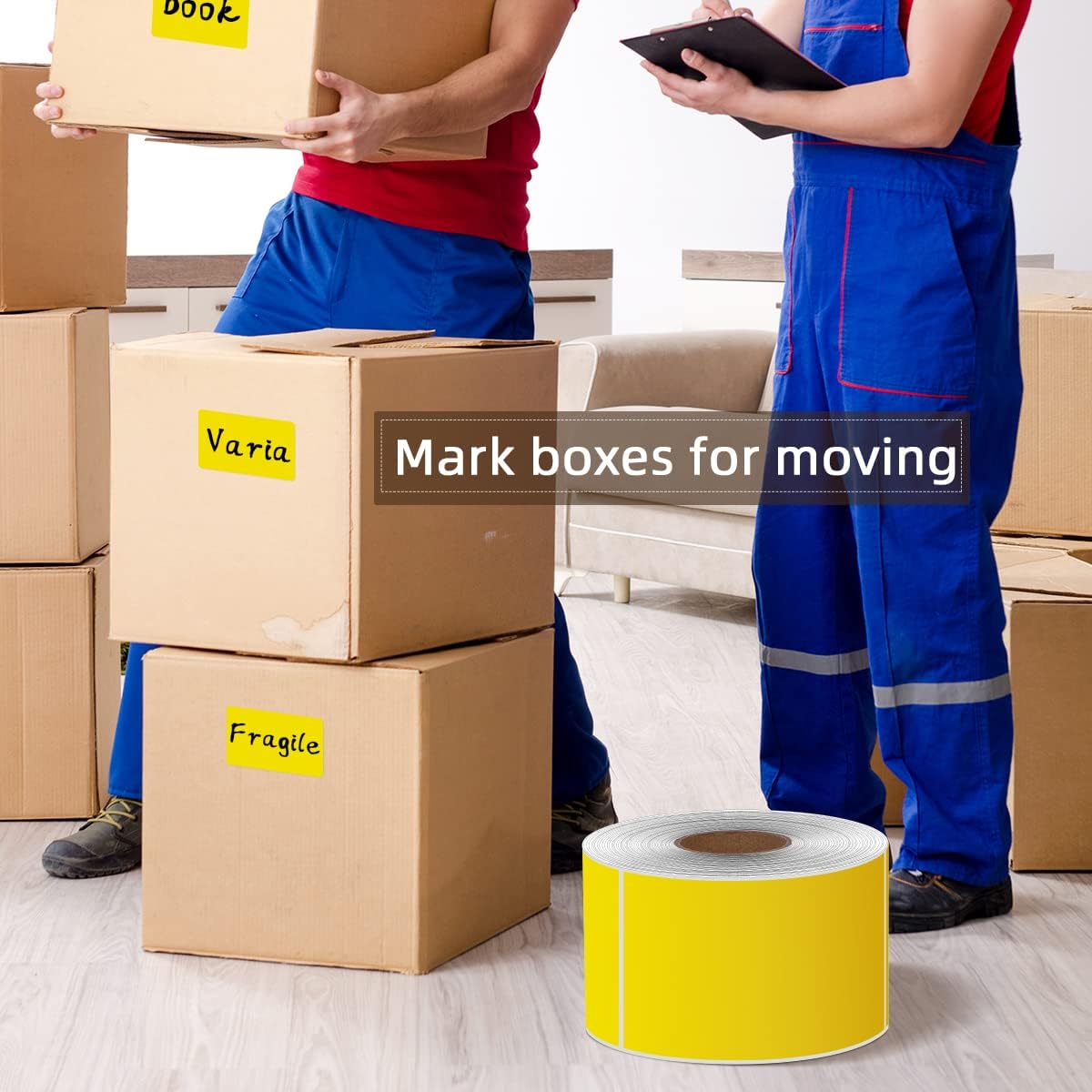 PARLAIM 5" x 3" Rectangle Color Coding Labels,500 per Inventory Labels Color Code Stickers Dispenser Box,Yellow Sticker Labels for Inventory,Family School Storage Bins Label (Yellow)