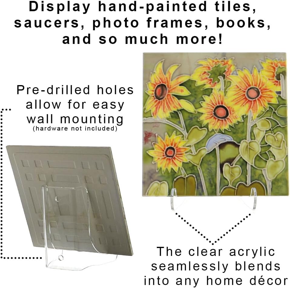 OnFireGuy Heavy Duty Plate Display Stand | 4.5-inch Clear Acrylic Easel for 5" - 8" Diameter Plates Photo Frames Books Plaques Tiles