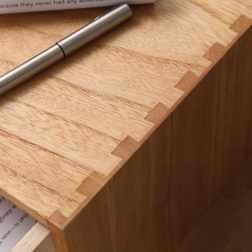 Wooden Desk Organizer with 2 Drawers - Desktop Storage Drawers for Office Supplies File Paper Storage - Wood Chest/Small Cabinets for Jewelry Dresser Kitchen Counter (FAX2C-LT)