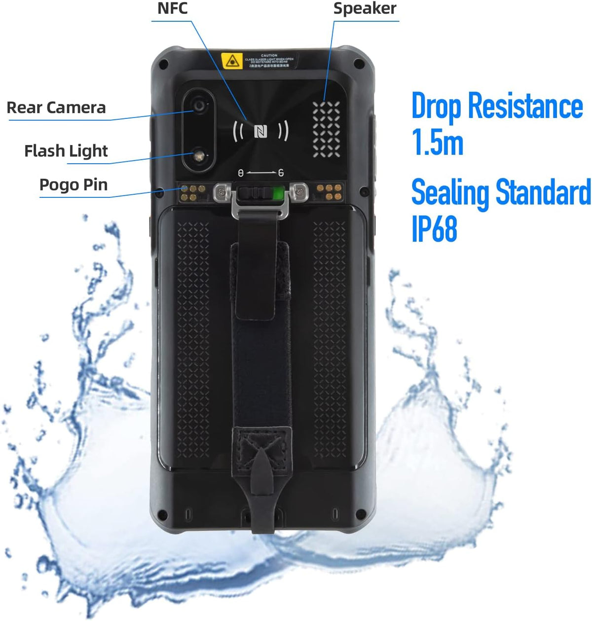 Android 11 with 6” Screen Barcode Scanner Handheld Mobile Terminal with Honeywell N6703 Laser Scanner,1D 2D Barcode Data Capture, Hot Swap, for Delivery Warehouse Retails Inventory System
