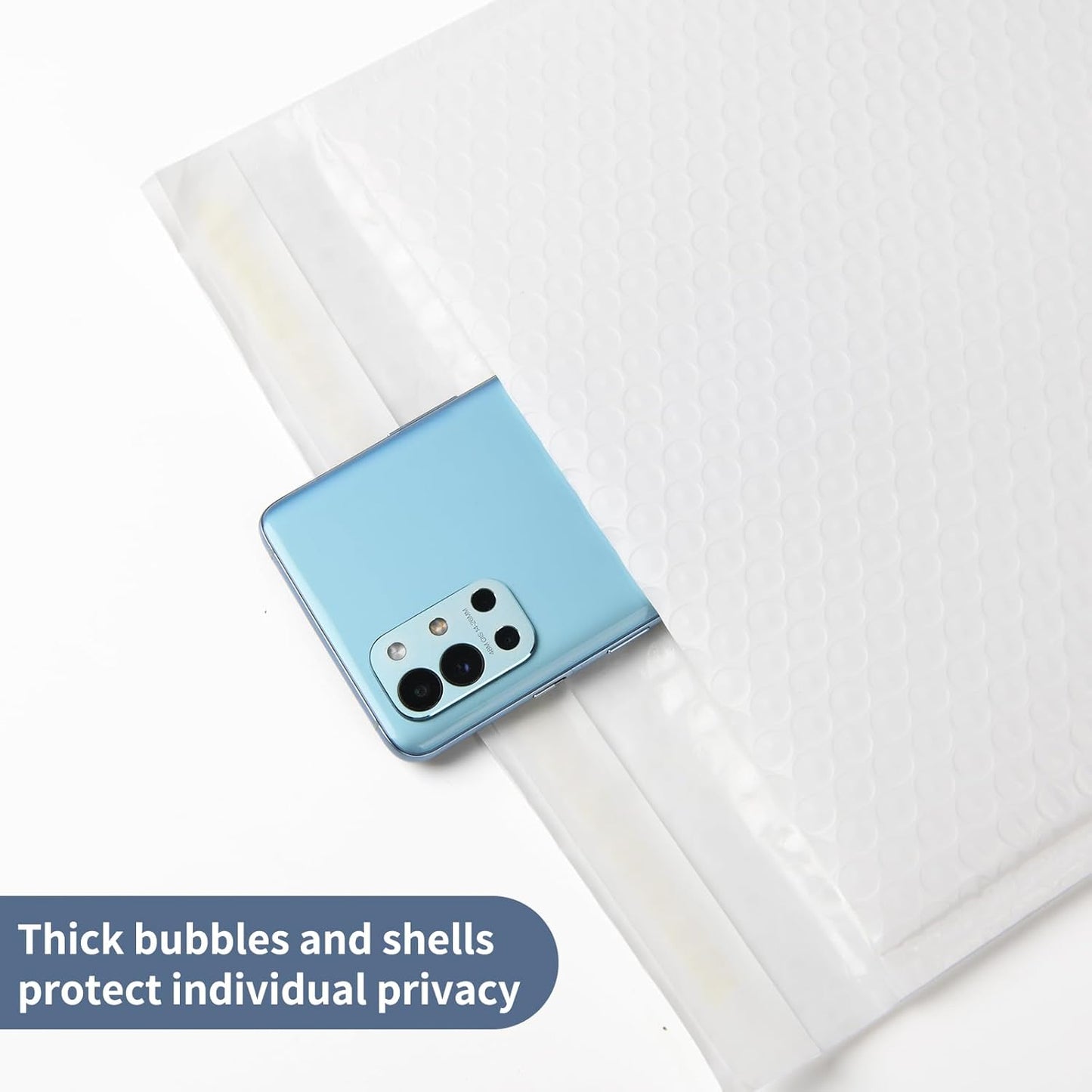 50 Pack White Bubble Mailers 8.5x12 Inch Poly Padded Envelopes Self-Seal Bubble Mailer Shipping Envelopes for Shipping Clothes, Packing