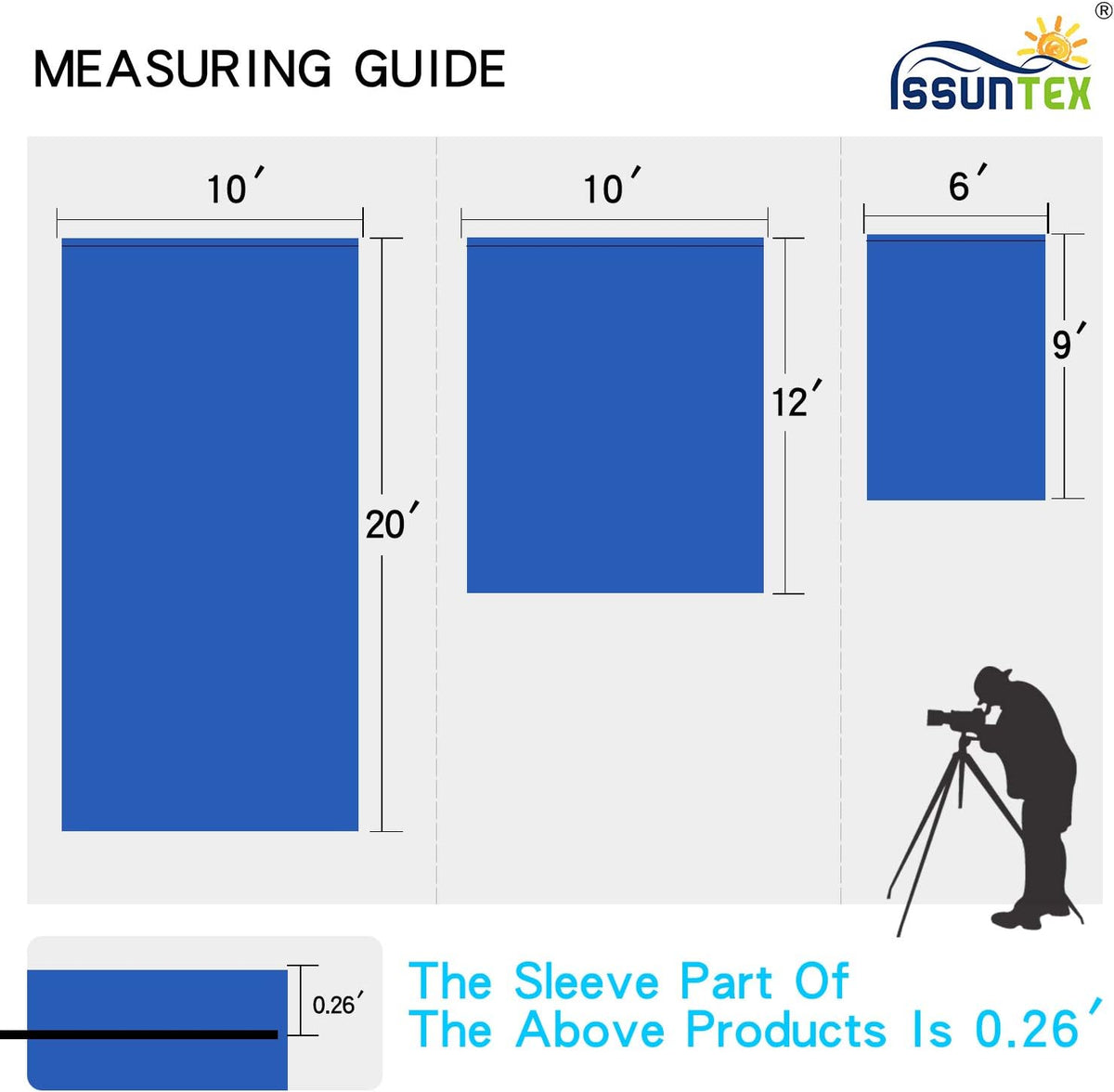 ISSUNTEX 10X12 ft Background Muslin Backdrop, Photo Studio, Collapsible High Density Screen for Video Photography and Television-Blue