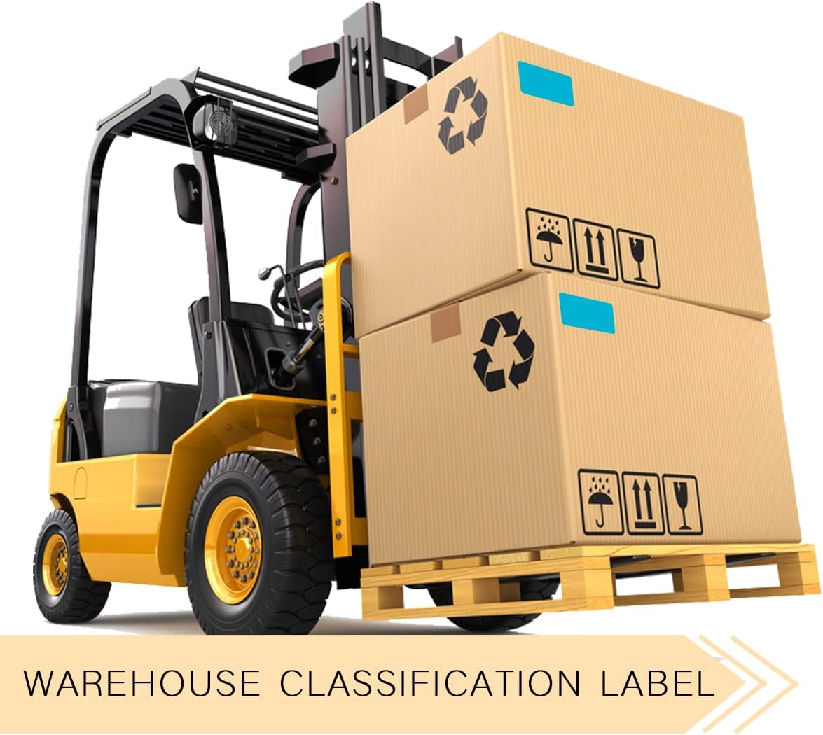 PARLAIM 5 X 3 inch Rectangle Inventory Labels Color Coding Stickers, 250PCS Permanent Sticker for Warehouse Moving Box Square Label (Teal)