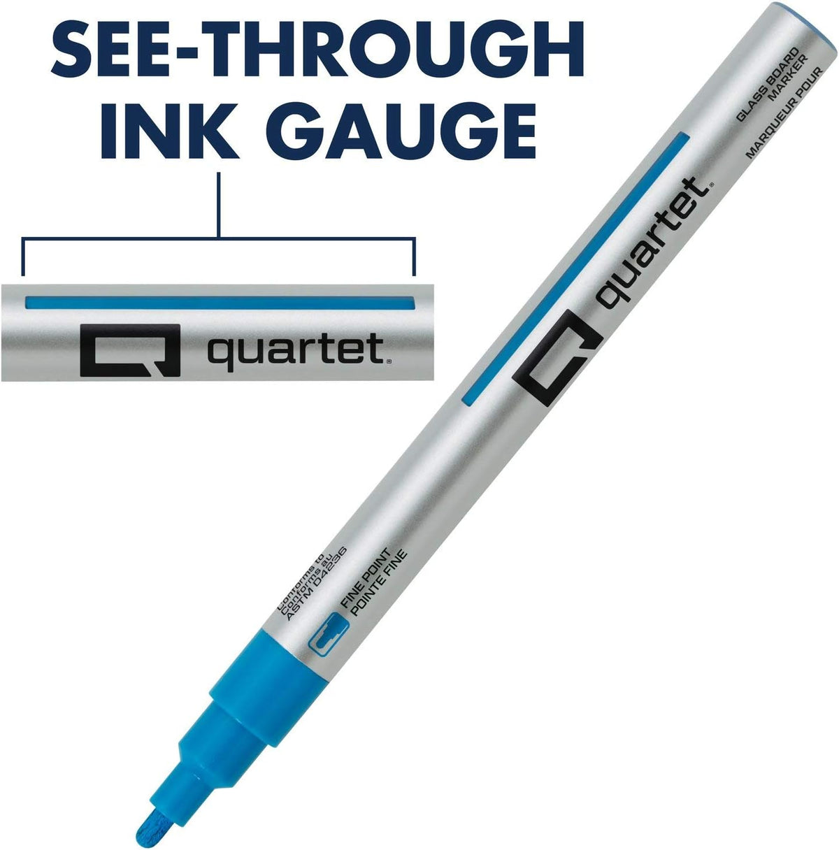 Quartet Glass Dry Erase Markers, Whiteboard Markers, Fine Tip, White and Neon Colors, 6 Pack (79558Q)