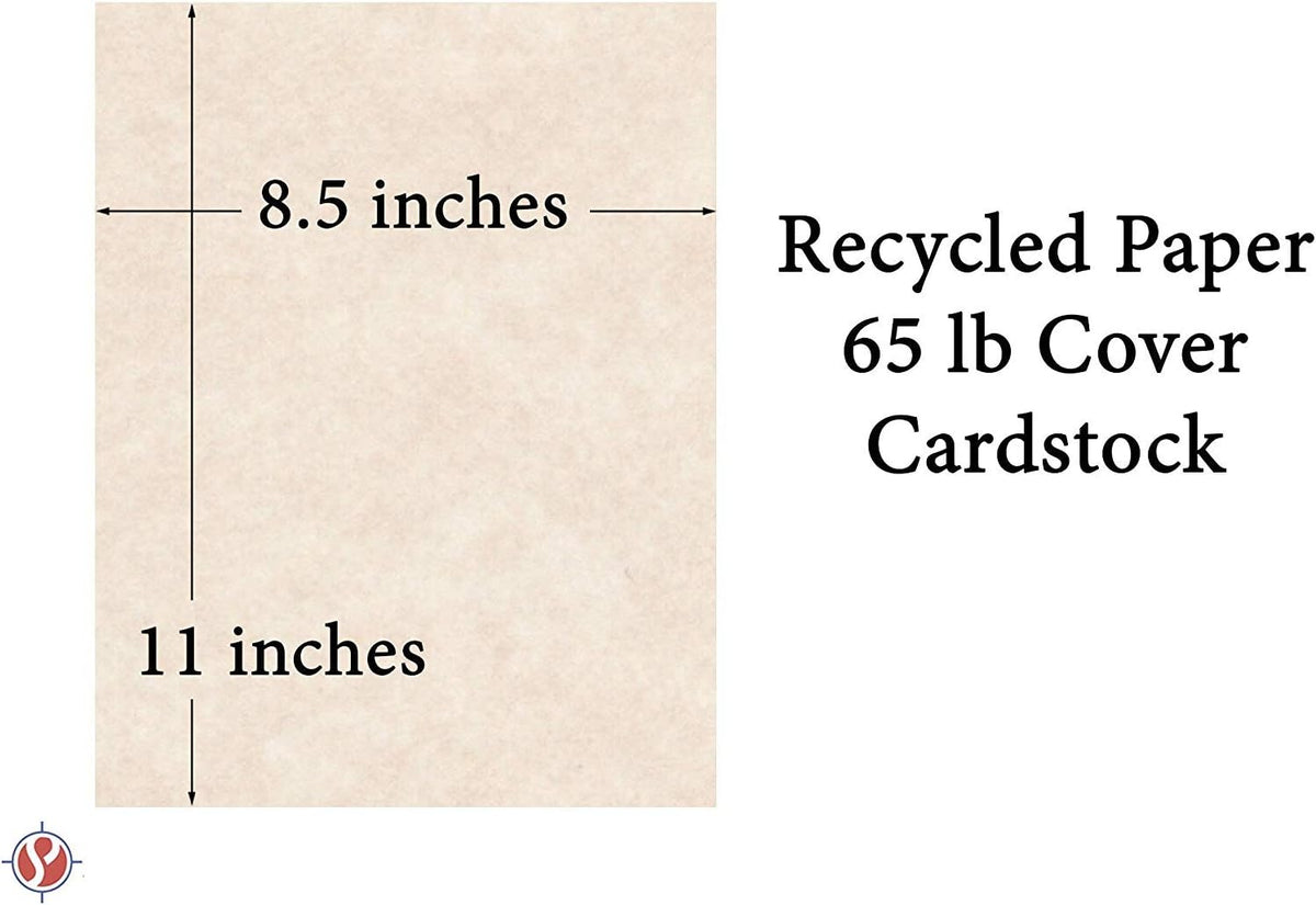 Natural Cream Stationery Parchment Recycled Paper | 65Lb Cover Cardstock | 8.5” x 11” Inches | 50 Sheets Per Pack