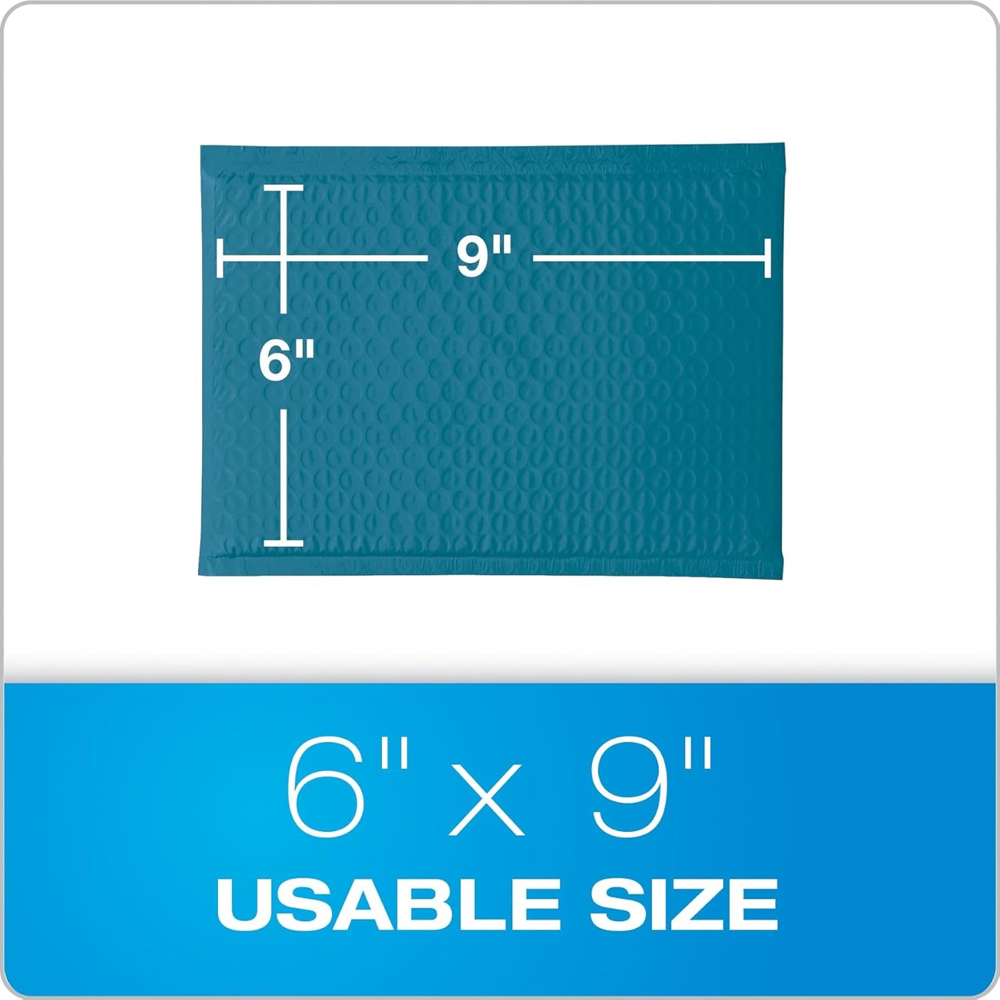 Quality Park Bubble Mailers, 6 x 9 Inch, Blue Poly Mailers, Padded Envelopes, Shipping Envelopes, Water Resistant, Self Seal, 50 Per Box (QUA85862)