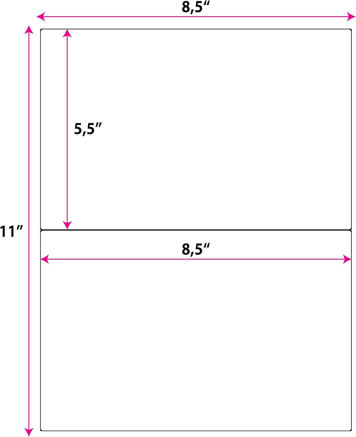 High-Opacity Blockout Shipping Labels – Half Sheet 5.5" x 8.5" – Cover Old Barcodes & Addresses – Laser & Inkjet Printable – Bulk Pack (100 Sheets/ 200 Labels)