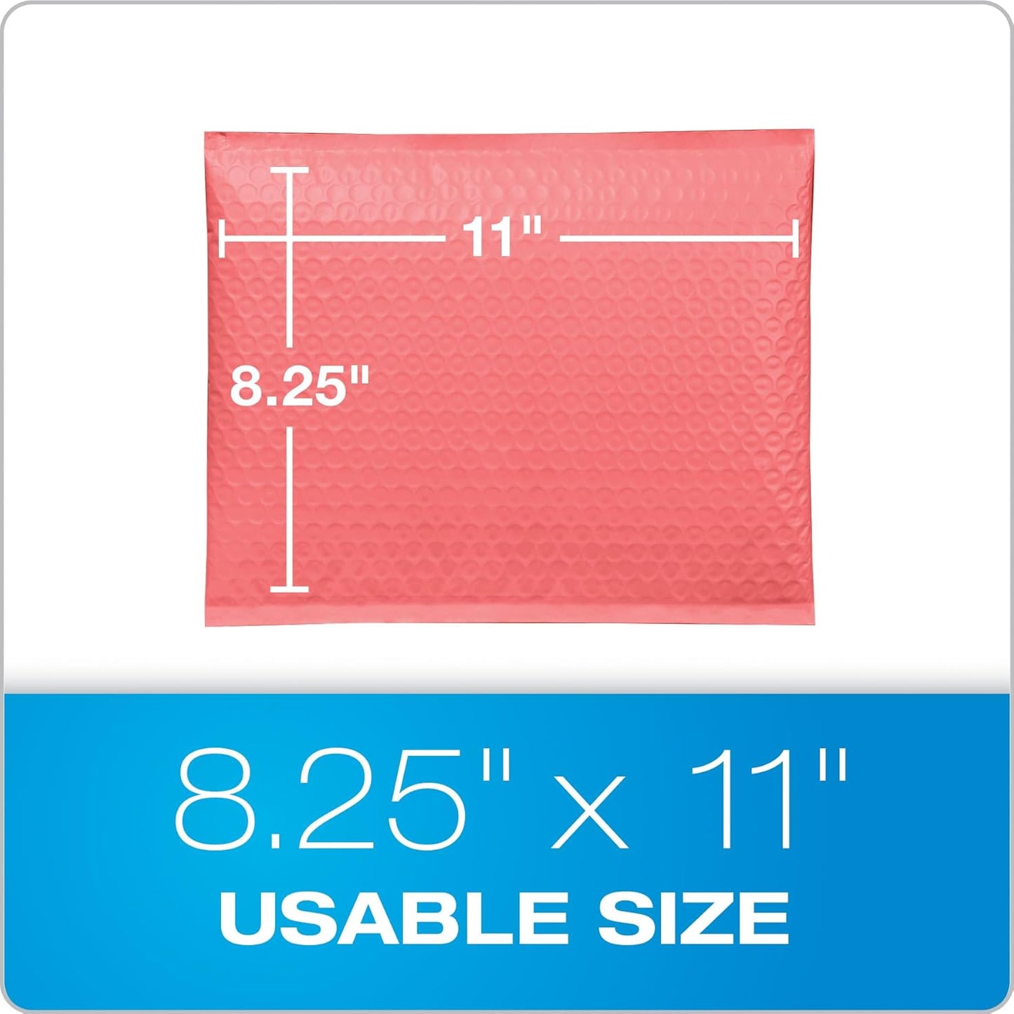 Quality Park Bubble Mailers, 8.25 x 11 Shipping Envelopes, Water Resistant Coral Poly Padded Envelopes, Redi-Strip Peel Off Strip, 25/Box (QUA85871)