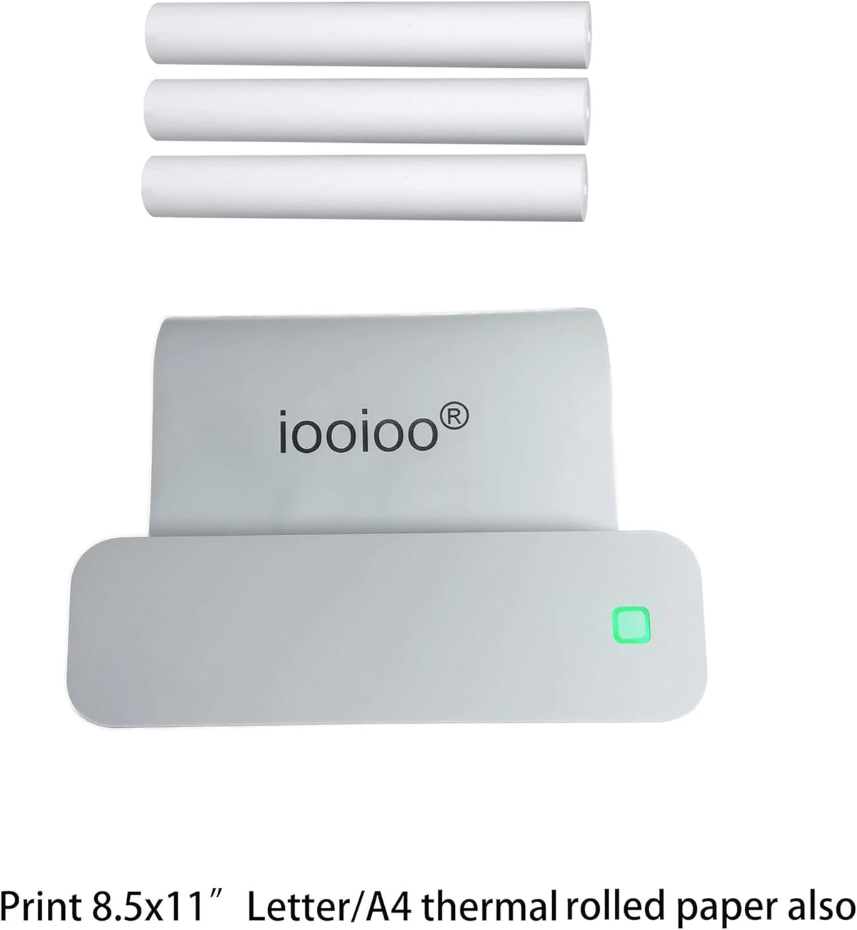 IOOIOO D210 Portable Printer, Wireless Inkless Bluetooth Thermal Printer for Tattoo Stencil Transfer Paper, for 8.5 x 11 Letter, A4 Rolled & Folded Thermal Paper (White, with Carrying Case)