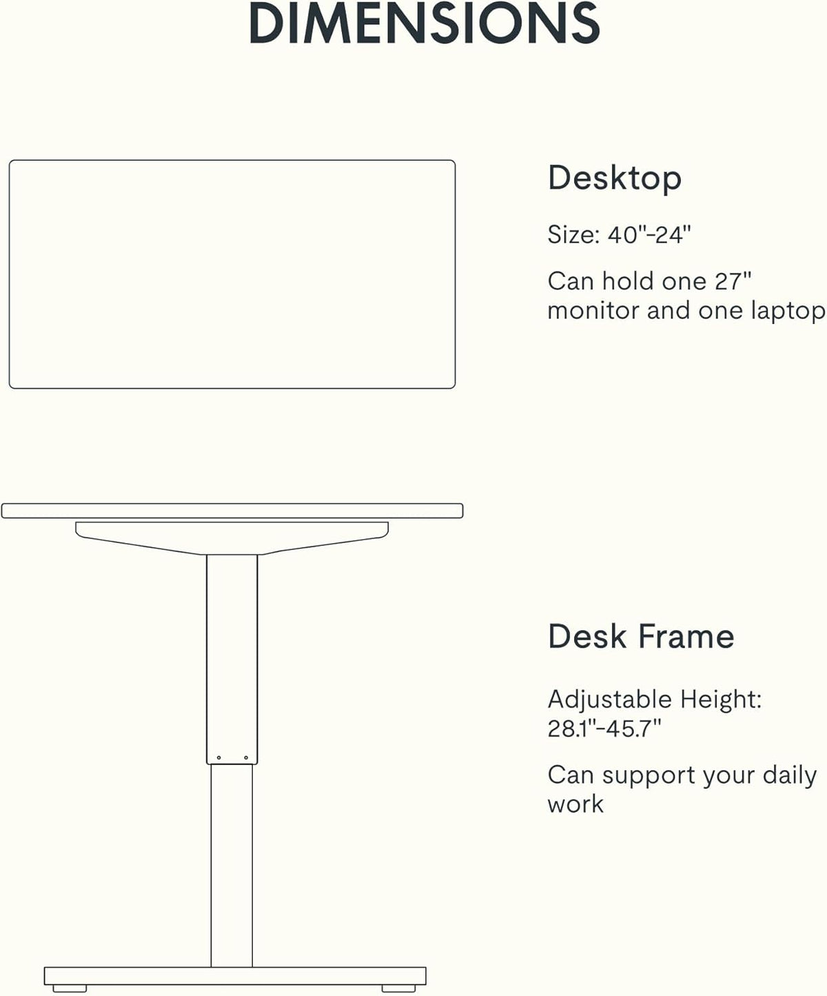 FLEXISPOT EN1 Whole-Piece Standing Desk 40" x 24" Electric Small Desk for Home Office (Black Frame + Maple Top, 2 Packages)