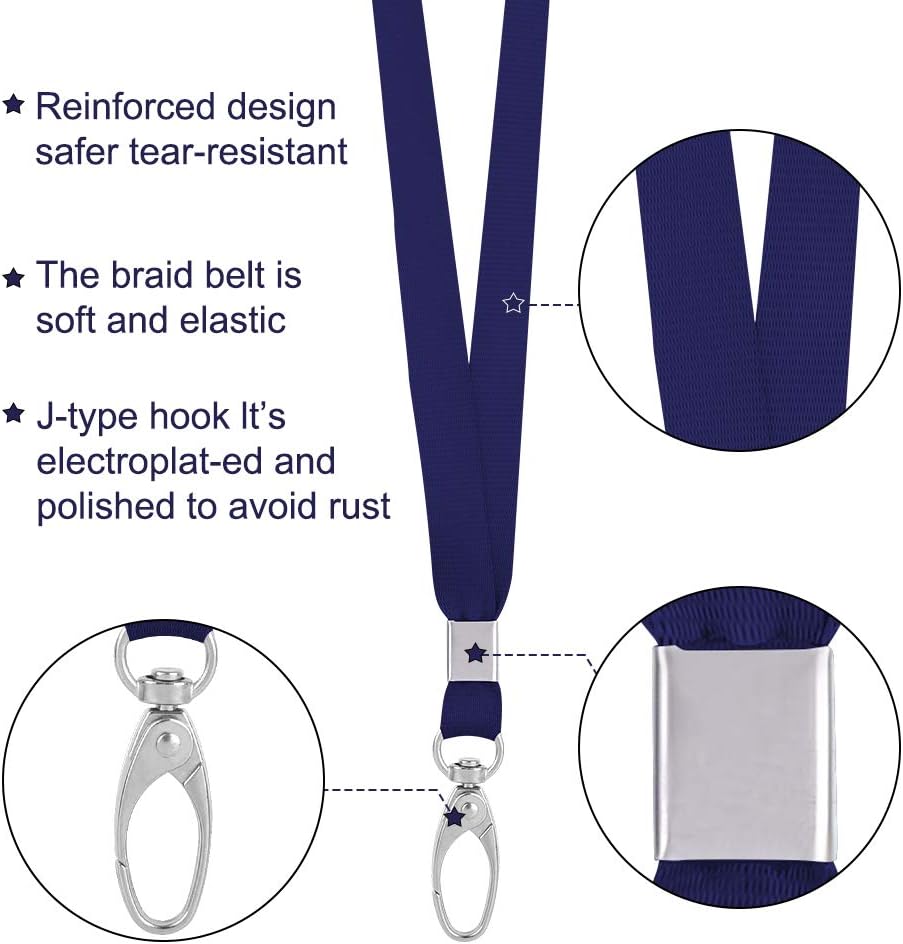 Lanyards for Id Badges Holder Bulk Lanyard with Clip Swivel Hooks for Name Tag ID Badge Holder,Students, Employees