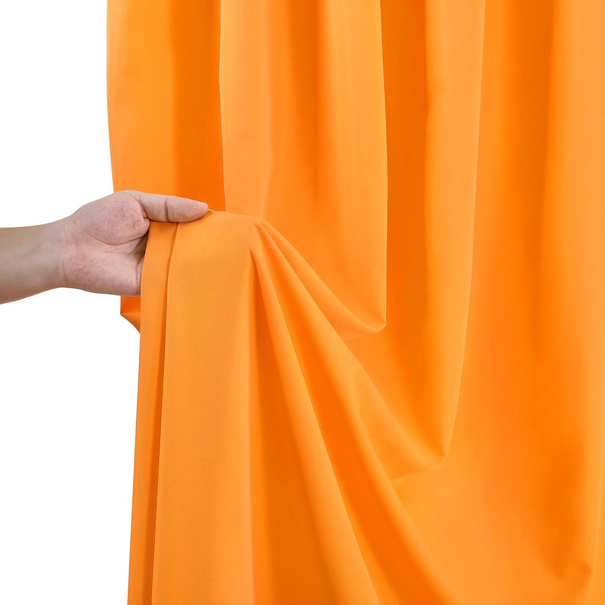 Orange Backdrop Curtains 6 Panels 5ft x 10ft Polyester Photo Backdrop Drapes for Birthday Party Stage Window Supplies Decorations
