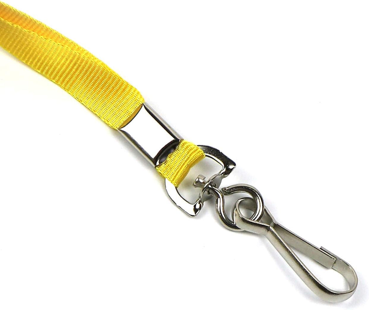 Orange Lanyards 100 Pcs Lanyard for Id Badges Flat Lanyard with Badge Clip with J-Hook (Orange)