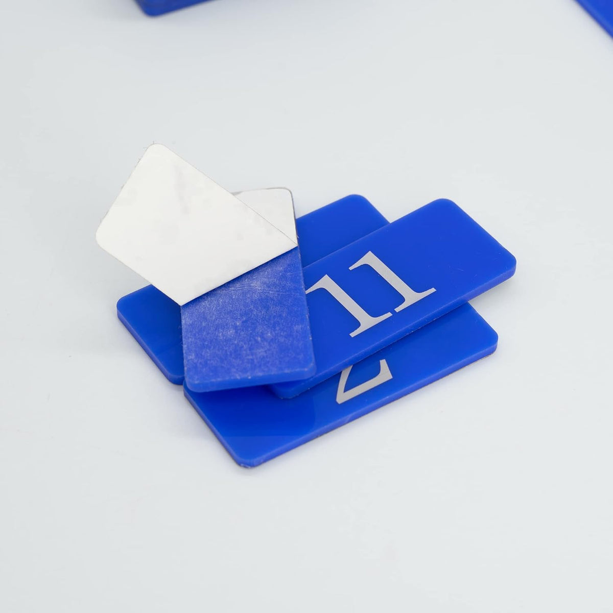 StayMax Plastic Rectangle Locker Numbered Sticker Room Number Table Number (1-10, Blue)