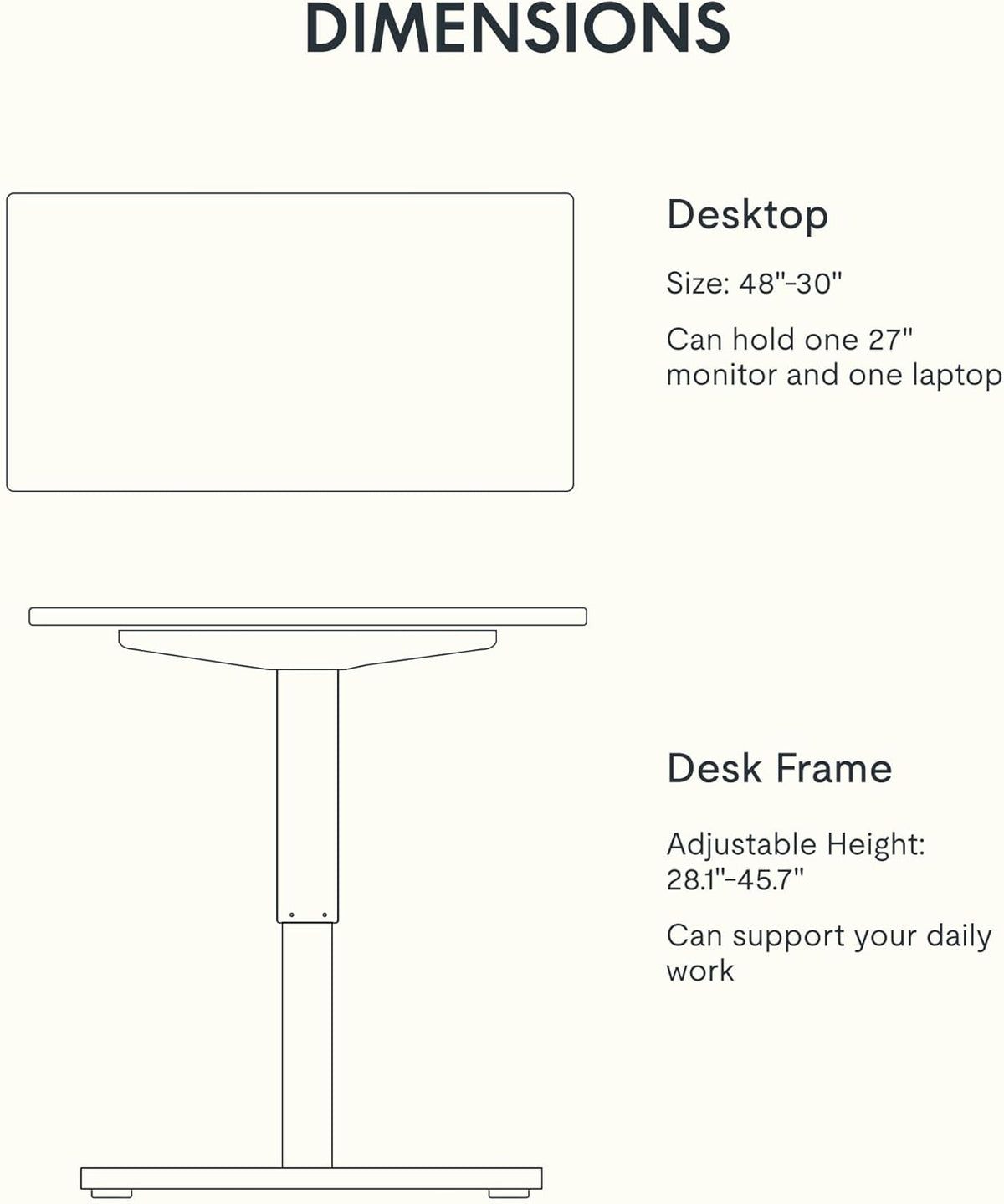 FLEXISPOT EN1 Whole-Piece Standing Desk 48" x 30" Electric Height Adjustable Stand Up Desk Frame w/Automatic Smart Keypad (Black Frame + Maple Top, 2 Packages)
