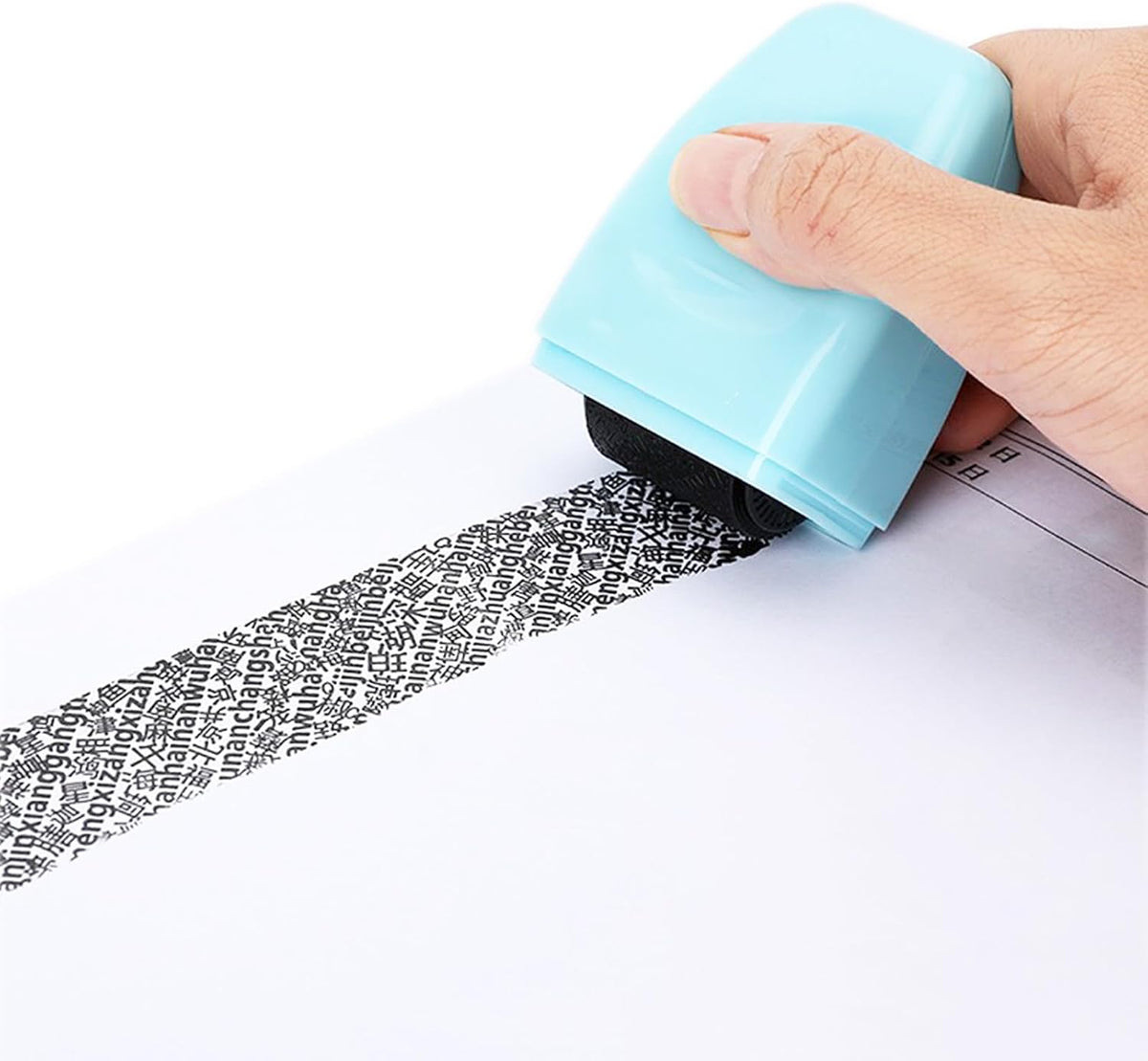 Electric Letter Opener and Confidential Roller Stamp Combo, Portable Office School Stationery for Cutting Envelope,ID Blockout, Womens Mens Moms Dads Gifts for Birthday Anniversary(Black+Blue)