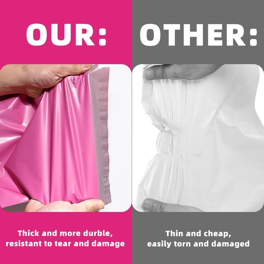 POLYSELLS Poly Mailers Shipping Envelopes, Strong Adhesive Sealing, Waterproof, and Tear-resistant Postal Mailing Bags. Mailer Bags for clothing, books, and accessories (Pink, 24"x24" 50 PCS)