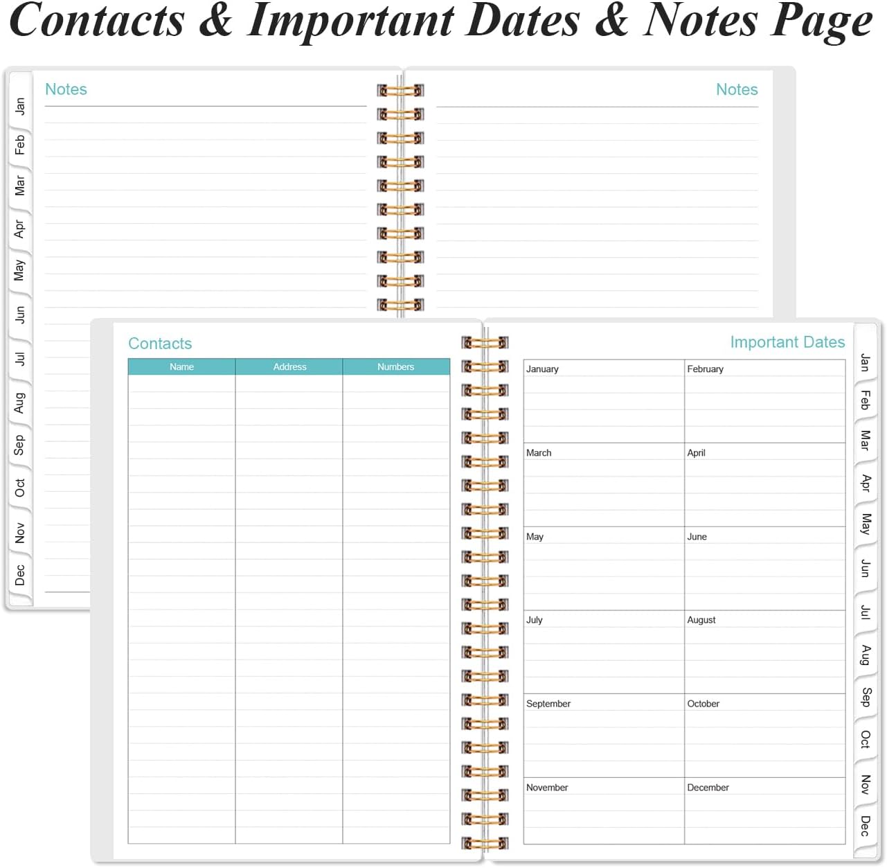 2026 Daily & Monthly Planner - One Page Per Day, Daily Planner 2026 from January 2026 to December 2026, Planner 2026 with 12 Monthly Tabs, 6.4" x 8.5", Blue Leaf