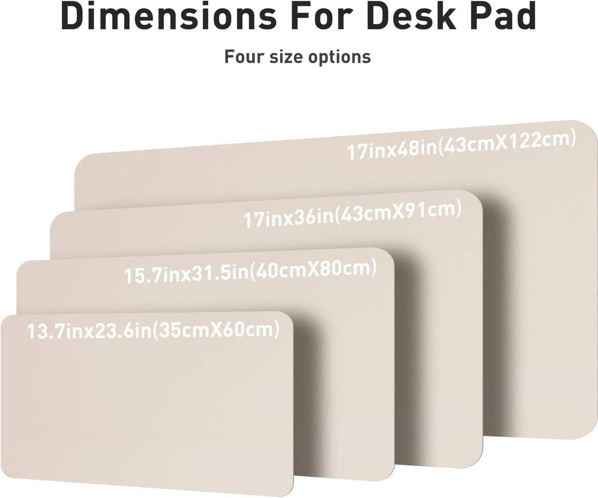 Aothia Large PU Leather Desk Pad Protector – Non-Slip Mouse Pad & Writing Mat for Office/Home, Waterproof, Easy to Clean (31.5" x 15.7", Eggshell)