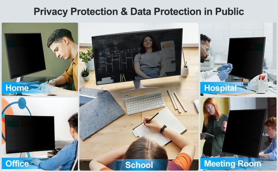 17.3 Inch 16:9 Laptop Privacy Screen Filter - Computer Monitor Privacy Shield and Anti-Glare Protector