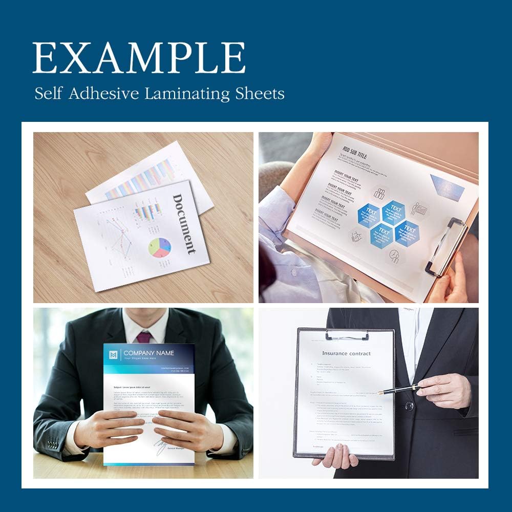 Self Stick Laminating Sheets 8.7 x 12.2 Inches, 4mil, Pack of 20, No Heat, No Machine, Peel and Stick Laminating Sheets, Self Adhesive Contact Paper, Self Sealing Clear Vinyl Stickers by VIOLLETO"