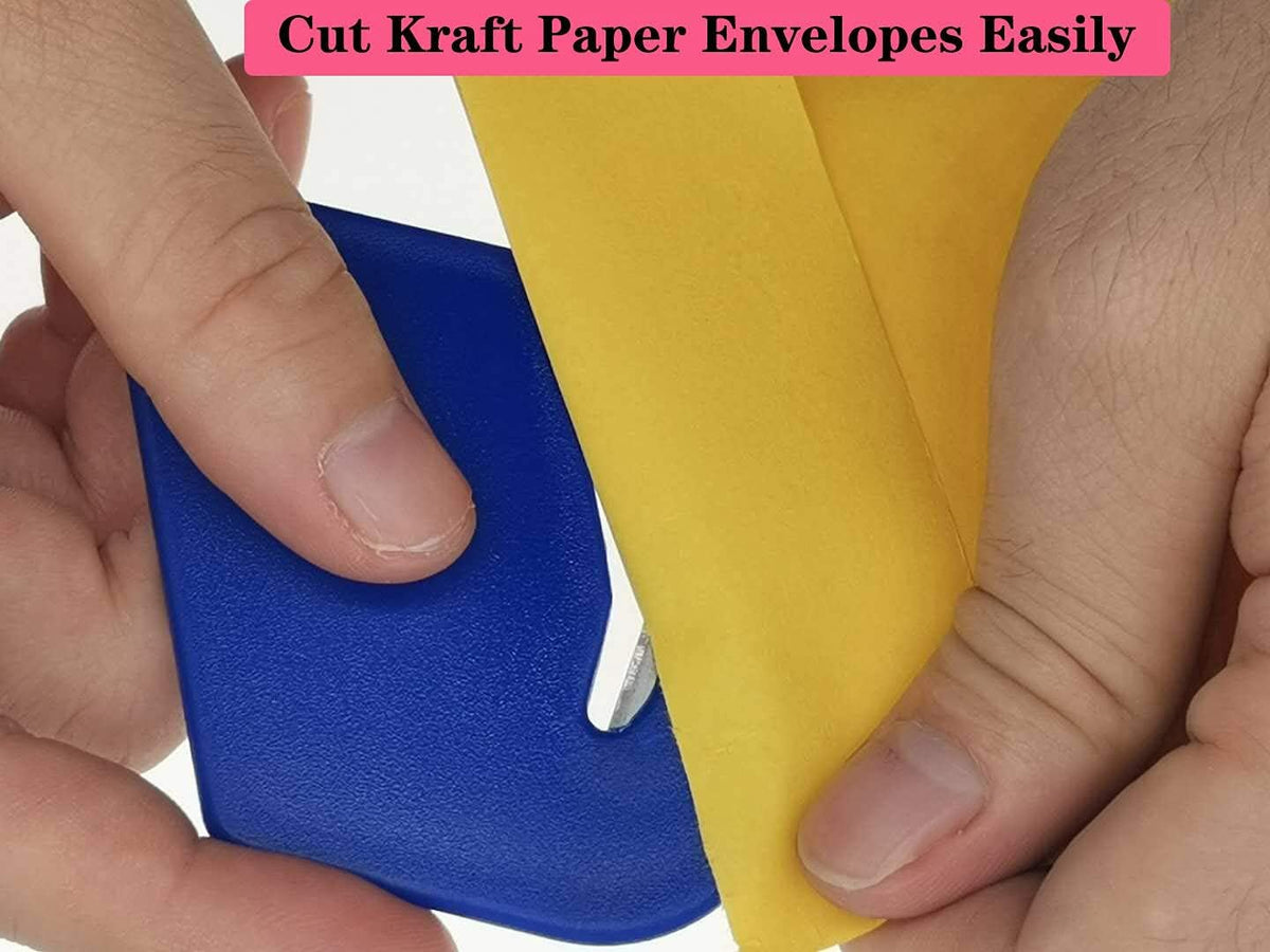Letter Opener Envelope Slitter,6 Pack, Mail Openers Plastic Razor Blade,Envelope Cutter,Letter Opener for Women,Man(red/white/dark blue/black/purple/sky blue)
