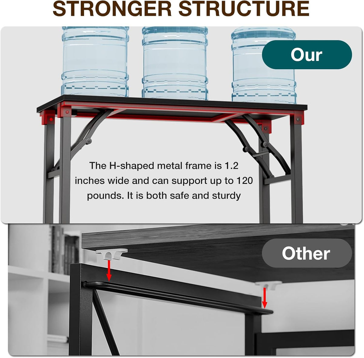 TEMI Small Computer Desk Folding Table - 35.8" Foldable Office Desk, No Assembly, Perfect for Small Spaces in Bedroom, or Apartment, Portable Mini Desk or Study Table Compact Design, Dark Oak