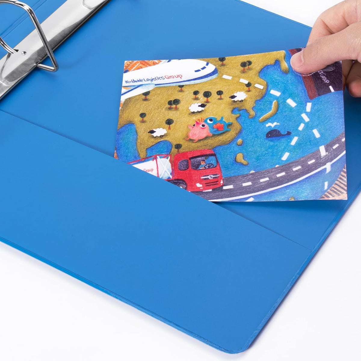 COMIX Sturdy 3 Ring Binder 2 inch with Clear View Cover, 2" Slant-D Ring View Binder Holds 500 Sheets of US Letter Size Paper, 6 Pack (Light Blue)