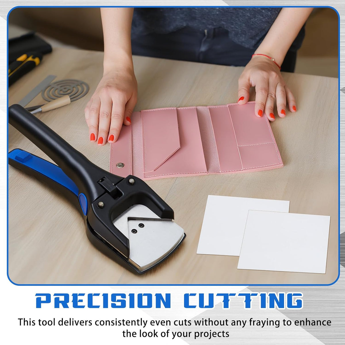 Lasnten Corner Rounder Punch, 2mm Radius (6/64") Hand Tool Cutter Applied for PVC Card Cutting, Heavy Duty Rounded Edge Circle Rounding Maker Clipper