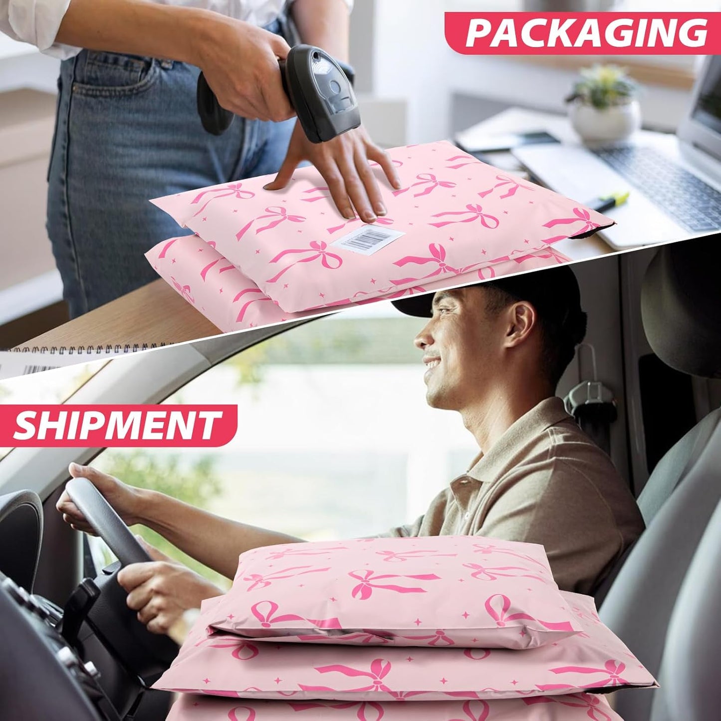 Oududianzi Large Poly Mailers 14.5x19, 100PCS Shipping Bags, Self Seal Mailers Poly Bags, Mailing Envelopes Bulk, Polymailer Packaging Bags for Small Bussiness
