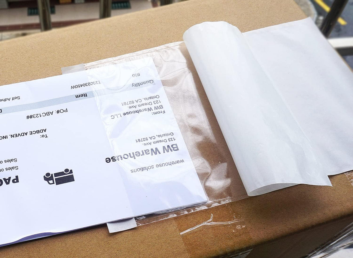 BEUYI Premium 6''x10'' Packing List Envelope, Tailored Size for Letter-size Paper Folded in Half, Adhesive Shipping Label Pouch/Sleeve (50 pack)