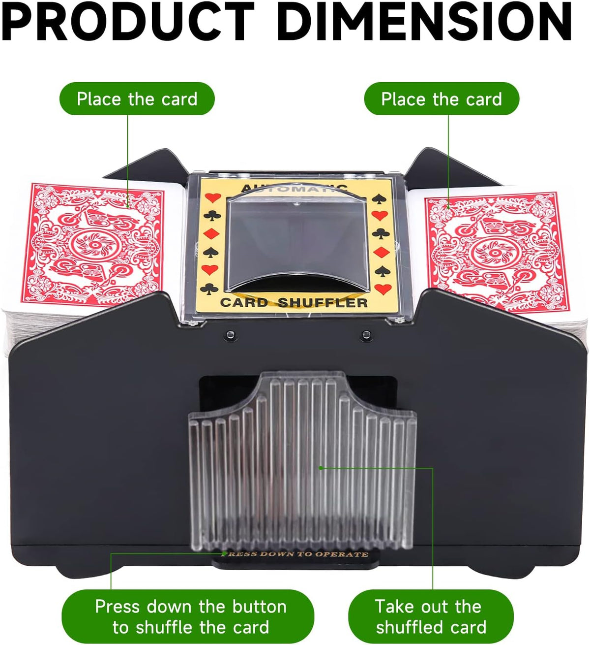Unniweei Automatic Card Shuffler, Battery-Operated Electric Shuffler, Casino Card Game for Poker, Home Card Game, UNO, Phase10, Texas Hold'em, Blackjack, Home Party Club Game