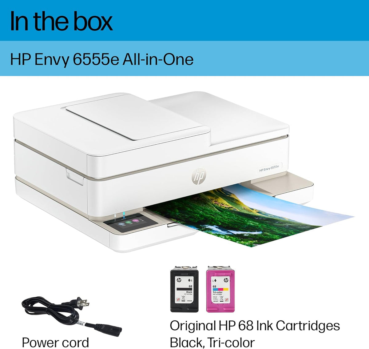 HP Envy 6555e Wireless All-in-One Color Inkjet Printer, Print, scan, Copy, Duplex Printing Best-for-Home, 3 month Instant Ink trial included (714N5A)